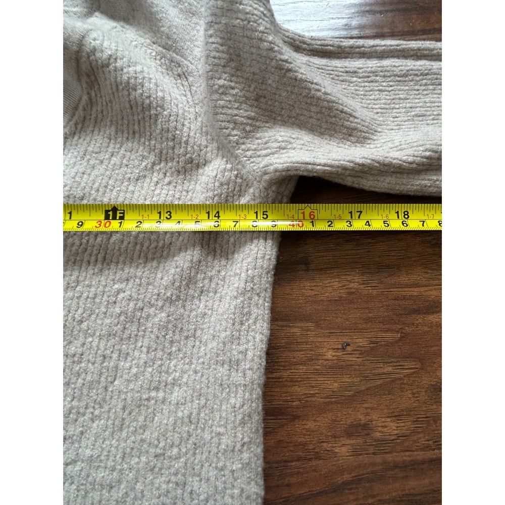 Banana Republic Beige Merino Wool Cardigan Sweater Womens M Ribbed V-Neck - Picture 6 of 9